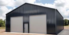 30x40x14 Large Drive Through Garage Black